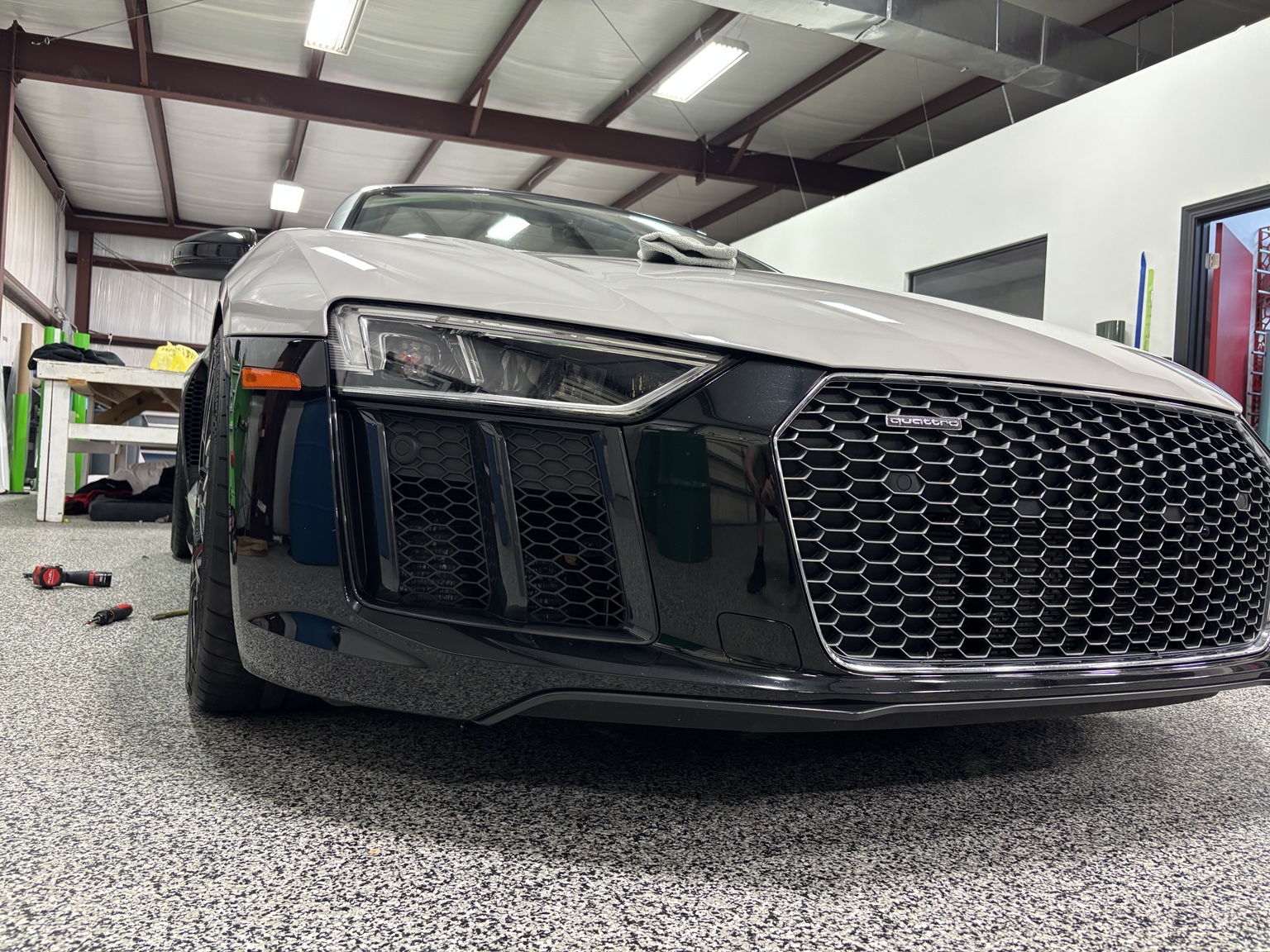 Audi R8 front bumper wrap detail